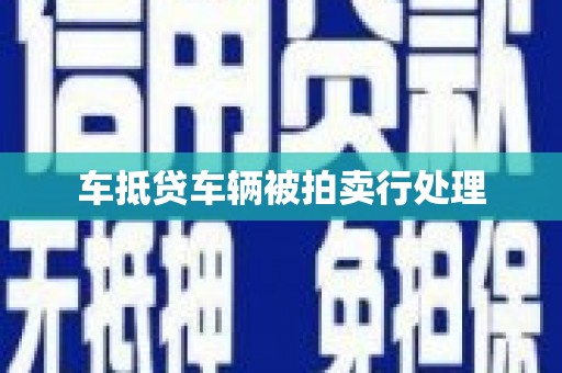 斗南车抵贷车辆被拍卖行处理