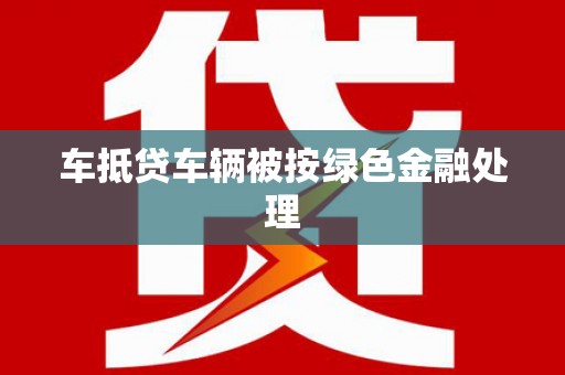 苏尼特左旗车抵贷车辆被按绿色金融处理