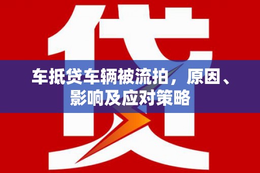 枝江车抵贷车辆被流拍，原因、影响及应对策略